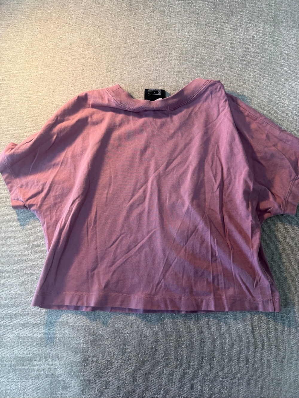 Nike Purple-Pink Cropped Tee with Black Swooshes - Picture 3 of 3